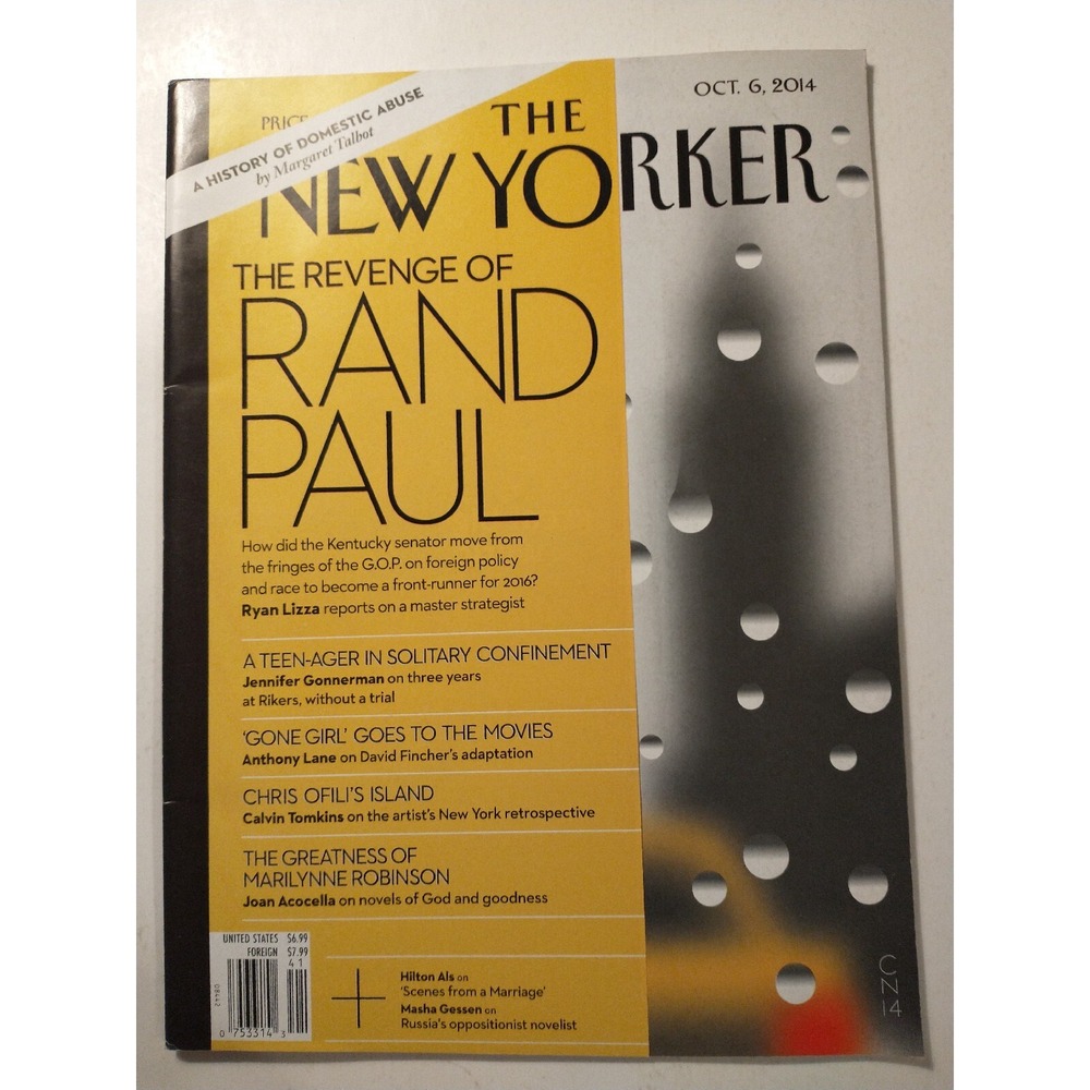 The New Yorker Magazine October 6 2014 Rand Paul Gone Girl Homeland Ad